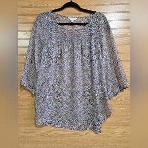 LC Lauren Conrad Multicolor Floral Women's Blouse. Size Large